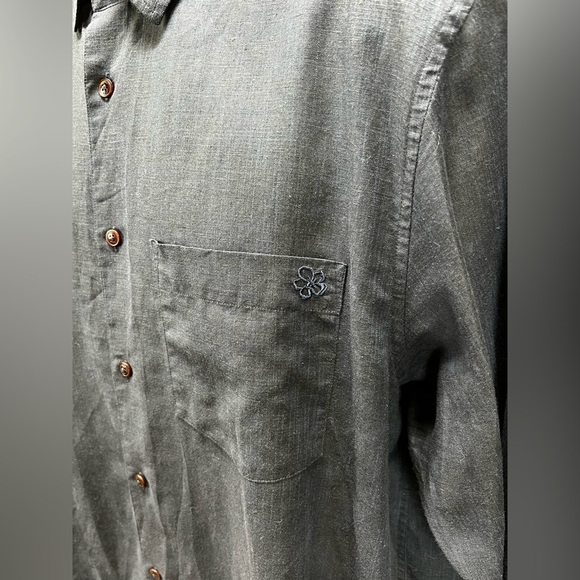 TED BAKER Navy blue linen long sleeve button‎ down shirt size 5/XL. - Picture 3 of 13